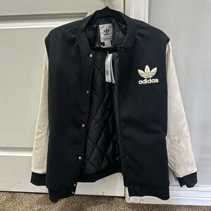 Adidas Black & Tan Varsity Jacket